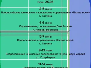 Афиша соревнований. Июнь 2026