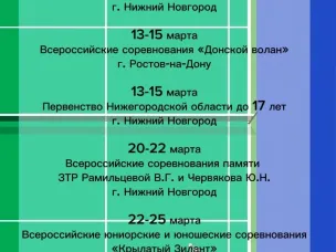 Афиша соревнований. Март 2026